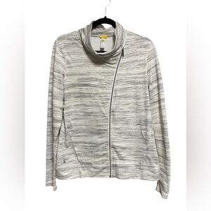 LOLE ZIP FRONT WOMENS JACKET - SZ L - GRAY AND WHITE